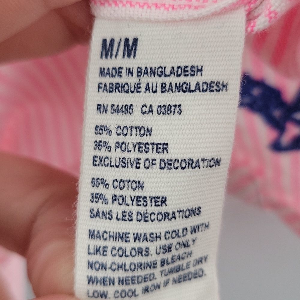3For$20 American Eagle Pink&White stripe button down slim fit size M - Picture 4 of 7